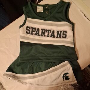 Michigan State Spartans Kids Green and White Cheer Outfit 12 Months